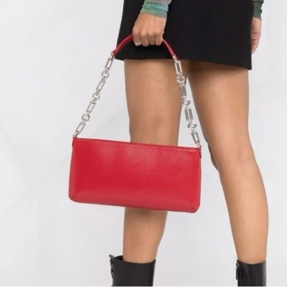 BY FAR Holly red baguette bag